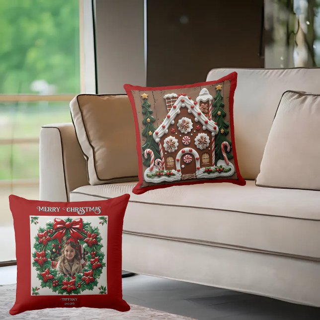 Jul Pepparkakshus Kastkudde Kudde (Skapare uppladdad)