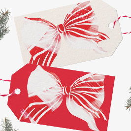 Jul Pepparmint Rutmönster Bundet Med Slinga Högtid Presentetikett