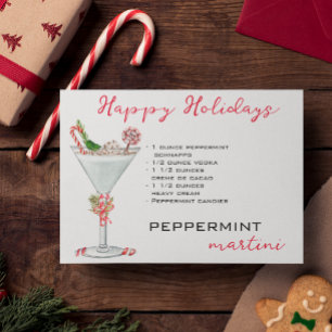 Jul Pepparmynta Martini Cocktail Recept Julkort