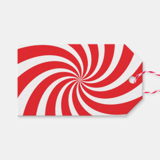 Jul Peppermint Candy cane Swirl Red Gift Märkre Presentetikett