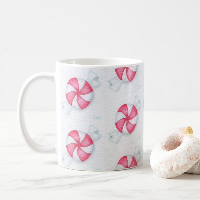 Jul Peppermint Candy Kaffemugg (Med munk)