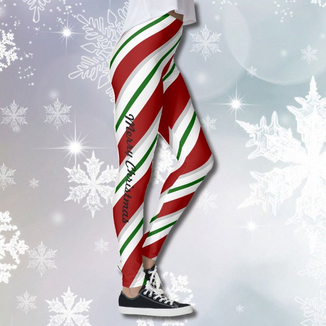 Jul Peppermint Candy Rand Leggings Byxor (Skapare uppladdad)