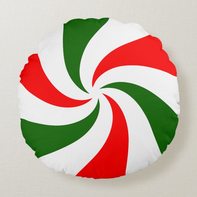 Jul Peppermint Candy Rund Kudde (Framsidan)