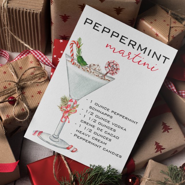 Jul Peppermint Martini Cocktail Recipe Vykort (Skapare uppladdad)