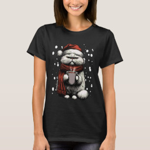 Jul Perserkatte Santa Hatt Koffe Älskare Rolig T Shirt