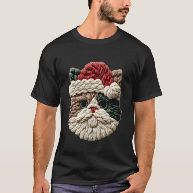 Jul Persisk Katt med Tomtehatt Vinter Aesthe T Shirt (Framsida)