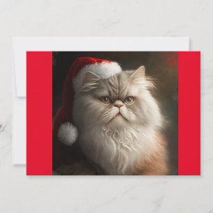 Jul - Persiskt katt, Santa Cat T-Shirt Julkort