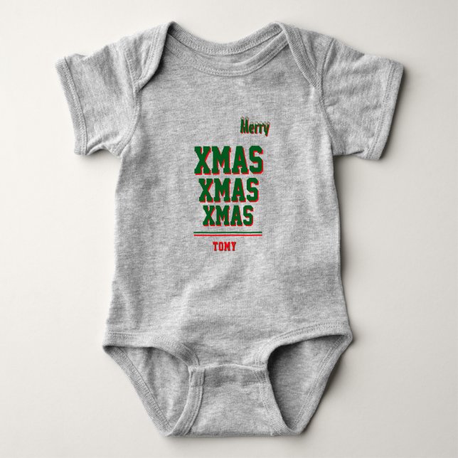 Jul personlig Baby Jersey Bodydräkt färg T Shirt (Framsida)