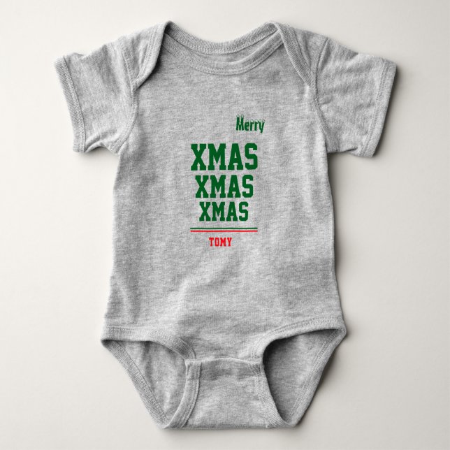 Jul personlig Baby Jersey Bodydräkt färg T Shirt (Framsida)