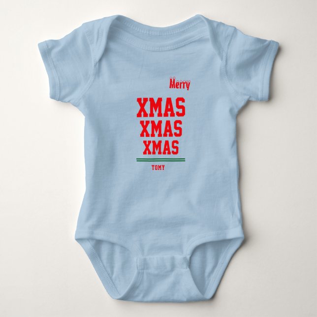 Jul personlig Baby Jersey Bodydräkt färg T Shirt (Framsida)