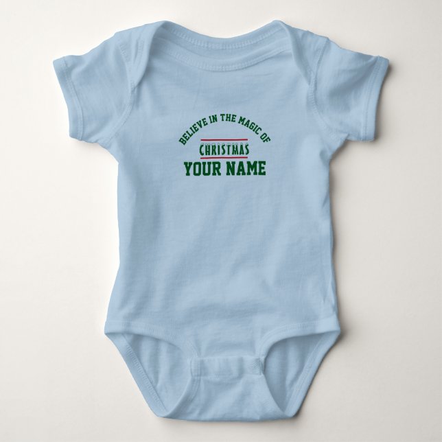 Jul personlig Baby Jersey Bodykostym T Shirt (Framsida)
