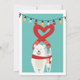 Jul - Personligen Cute Bear och Bunny Julkort