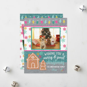 Jul Photo Gingertea Snowflake Glitter Julkort
