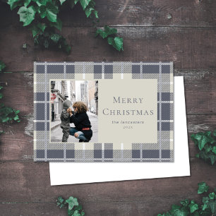 Jul Photo Helgdag Dusty Blue Mint Julkort
