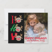Jul Photo Ho Ho Ho Tecknad Reindeer Black