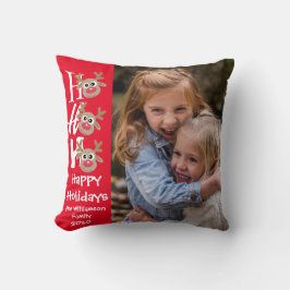 Jul Photo Ho Ho Ho Tecknad Reindeer Black Kudde