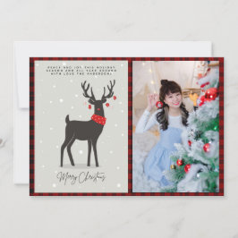 Jul PHOTO Modern Folk Art Reindeer Kort