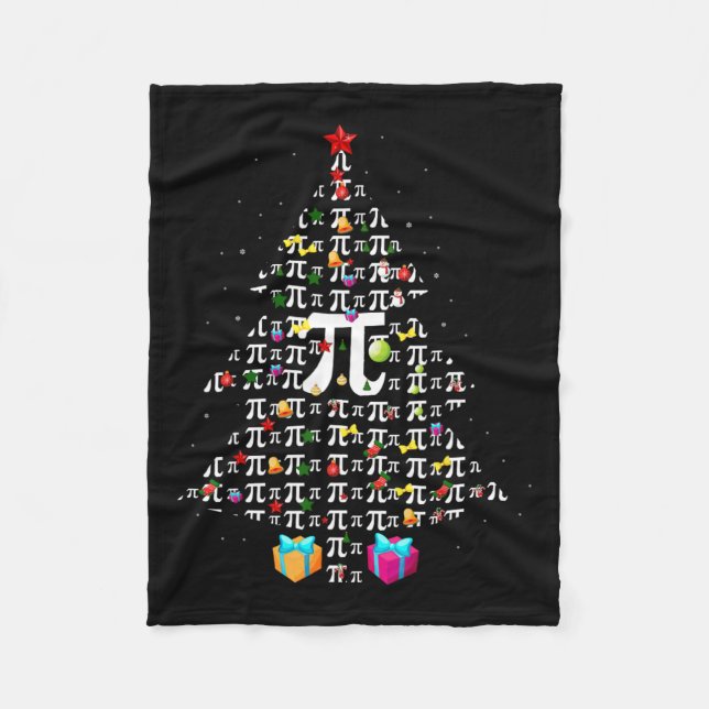 Jul Pi Rolig Matematik Pi Dag Jul Träd Fleecefilt (Framsidan)