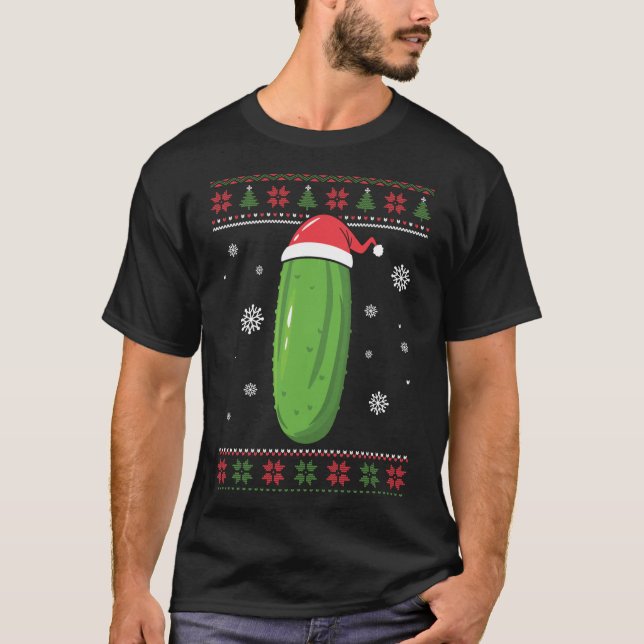 Jul Pickle ~ Funny Ugly Sweater Design T Shirt (Framsida)