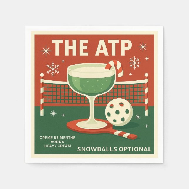 Jul Pickleball Cocktail Servett "The ATP"  (Framsidan)