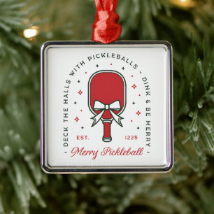 Jul pickleball roliga citat fest estetik julgransprydnad metall