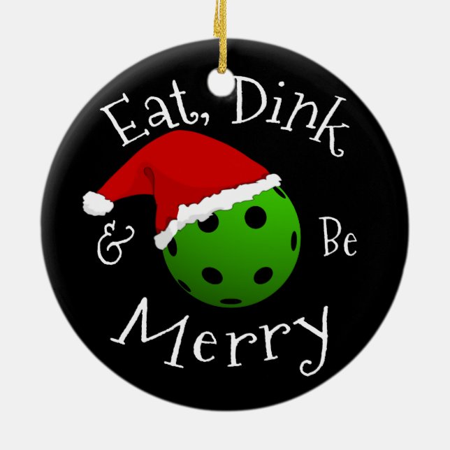 Jul Pickleball Satt Metall Ornamet Julgransprydnad Keramik (Baksidan)