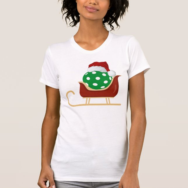 Jul Pickleball Tshirt | Santa's Sleigh T Shirt (Framsida)