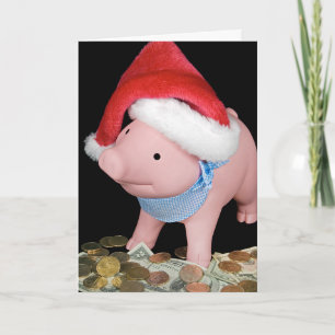Jul Piggy Bank Kort