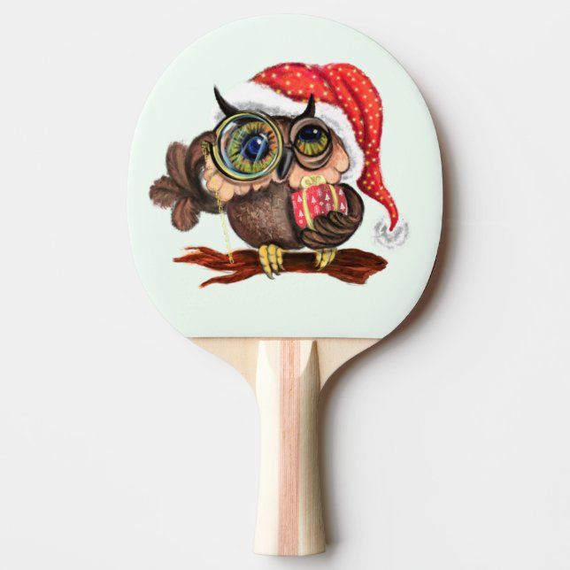 Jul Ping Pong Paddle Baby Uggla med gåvor Pingisracket (Framsidan)