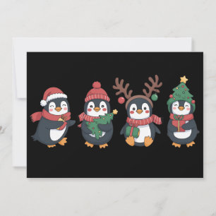 Jul Pingvin Älskare Söta Djur Familj Xmas Julkort