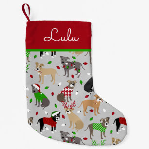 Jul Pitbull Hund - liten julklapp Julstrumpa