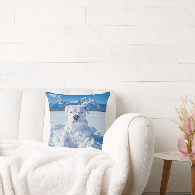 Jul Pitbull Hund Snögubbe Kudde (Soffa)