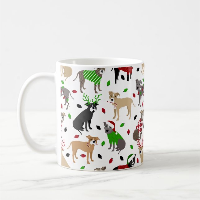 Jul Pitbull Hundar Coffee Mugg (Vänster)