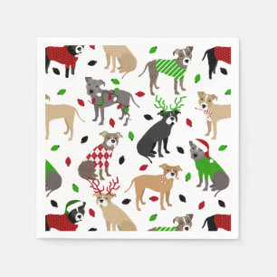 Jul Pitbull Hundar Napkins Pappersservett