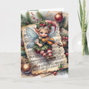 Jul Pixie Ängel spelar fiol Kort