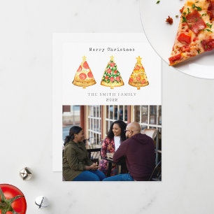 Jul Pizza Familjefoto Julkort