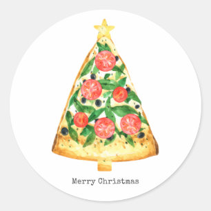 Jul Pizza Slice Runt Klistermärke