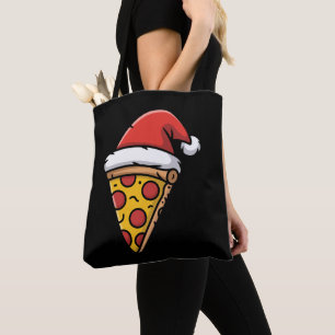 Jul Pizzabit Santa Hatt Pepperoni Högtid Tygkasse