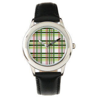 Jul Plade Mönster Grönt Red Färg Tartan Armbandsur