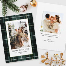 Jul Plaid Familjefoto Mörkgrön Tartan