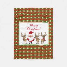 Jul Plaid God Jul Tomte Renar Fleecefilt