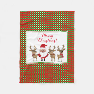 Jul Plaid God Jul Tomte Renar Fleecefilt