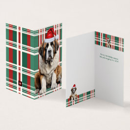 Jul Plaid Julkort med Sankt Bernhardshund Kort