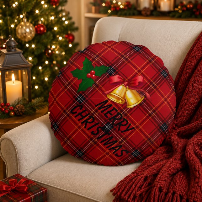 Jul Plaid  Rund Kudde (Skapare uppladdad)
