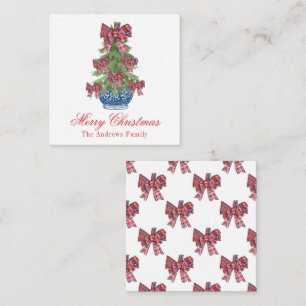 Jul Play Bow Chinoiserie Topiary Träd Anteckningskort