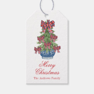 Jul Play Bow Chinoiserie Topiary Träd Presentetikett