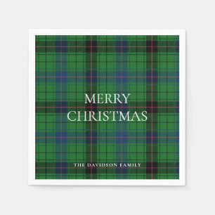 Jul Play Davidson Tartan Mönster Grönt Pappersservett