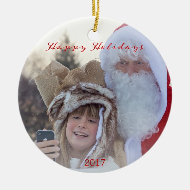 Jul Play Glad helg Photo Ornament (Framsidan)