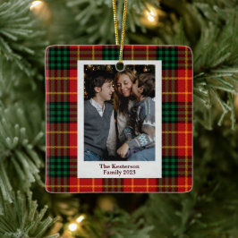 Jul Play Red Tartan Photo Julgransprydnad Keramik