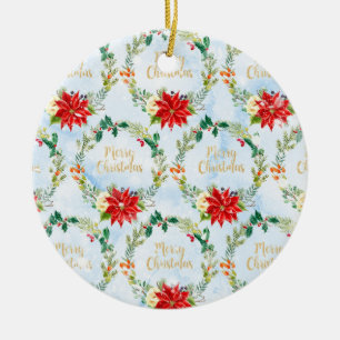 Jul Poinsetta Dekoration Julafton Gift Mönster